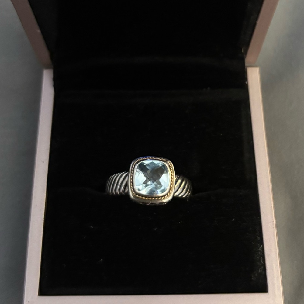 Ross-Simons Silver and Gold Ribbed Band Ring